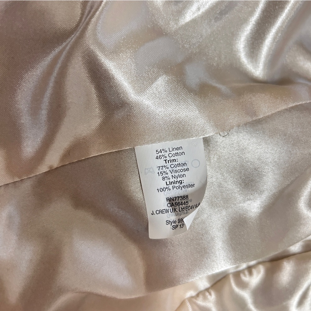 J Crew Schoolboy Womens Blazer Jacket Sz 4 Linen Gold Buttons Preppy Classic - Picture 8 of 10